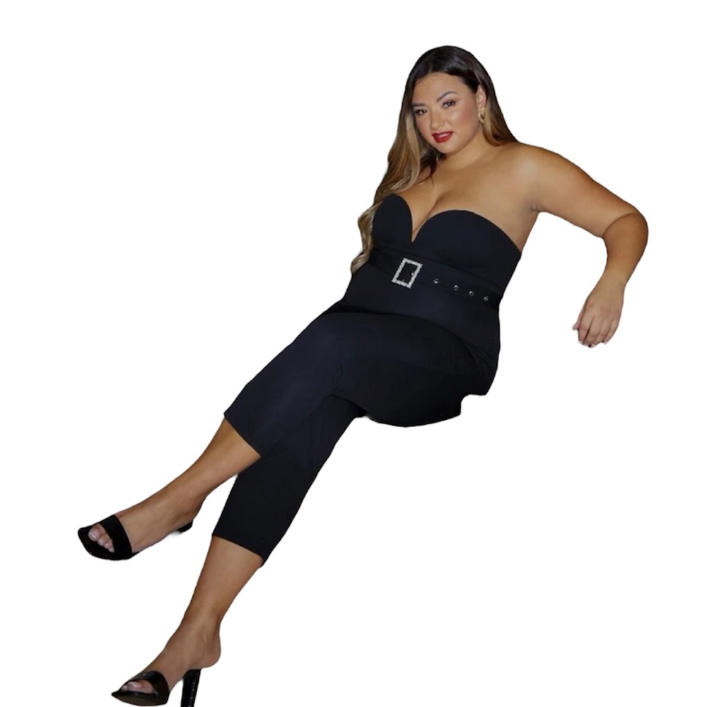 ✂️Plus size sweetheart strapless romper